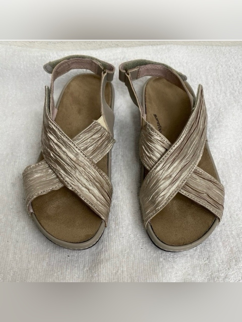Barefoot Freedom Women Bon Voyage Texture Comfort Strappy Sandal Size 7W Coastal